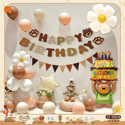 Cross-Border Ins Style Kidsren's Birthday Scene Decoration Boys and Girls Balloons Family Simple Party Ritual Sense