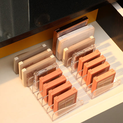 Eye Shadow Plate Storage Box Powder Cake Partition Acrylic Transparent Desktop Makeup Blush Cosmetic Shelf