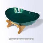 Bamboo wood frame dark green single layer plate [plastic type]