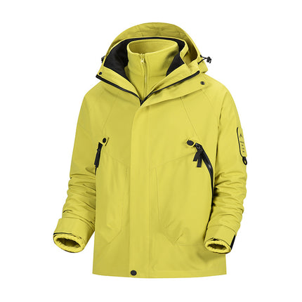 Autumn and Winter New Outdoor Couple Fashion Charge Clothes Men's Three-in-One Removable Inner Pad Warm Fleece fleece-lined Plus