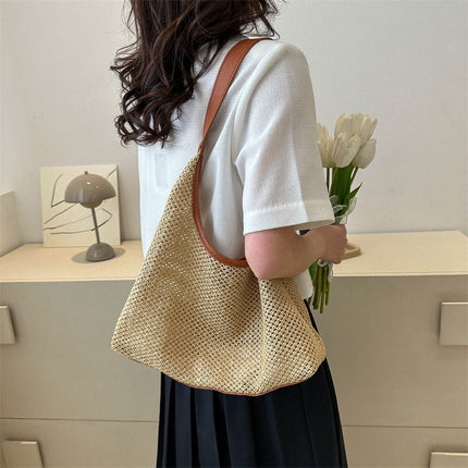 Handwoven Bags for Women 2025 New Trendy Fashion Retro Tote Bag Straw Bag Versatile Large Capacity Shoulder Bag