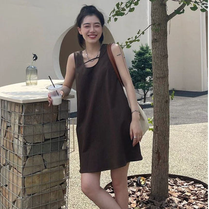 dress 2024 Korean-style Internet Celebrity Pit Simple Elegant Retro Vest Dress A- word Slim Fashionable dress