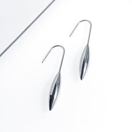 in stock Europe and the United States cross-border simple stainless steel water drop earrings women retro temperament personality long ear hanging jewelry wholesale