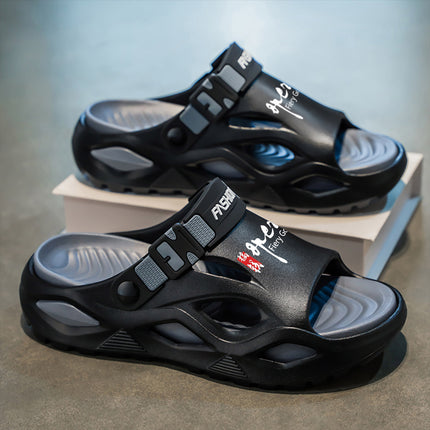 Men's Summer Slippers for Outdoor Wear, Comfortable for Driving and Outdoor Activities, Large Size 45 Beach Sandals