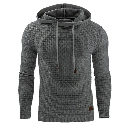2018 autumn and winter new European and American men's jacquard sweater long sleeve hoodie warm color hooded sweatshirt jacket