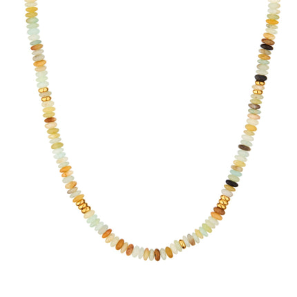 Joker Color Natural Stone Beaded Necklace Frisbee Tablet Shaped Baroque Freshwater Pearl Necklace Clavicle Chain Wholesale