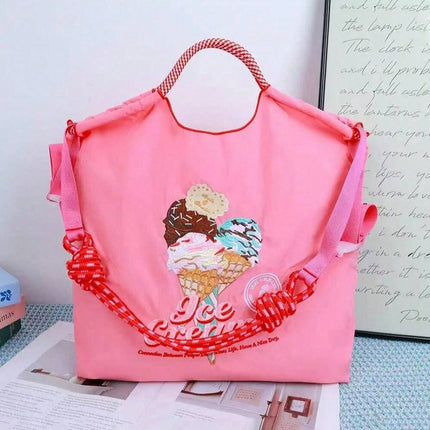 New Canvas Bag Embroidered Shopping Bag Tote Bag Large Capacity Bag Women's Handbag Crossbody Bag
