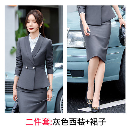 navy blue Professional suit Women's Fashion Elegant Suit Shirt Three-piece Hotel Manager Work Clothes Front Desk Uniform