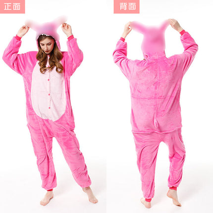 Cross-Border New Flannel Pajamas Zebra Tigger Cartoon One-Piece Couple Cute Home Clothes Mixed Batch