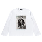White boxy short and wide version long sleeves / S