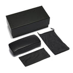 Clamshell box + tin box + lens cloth + eyeglass pouch (black 4-piece set)