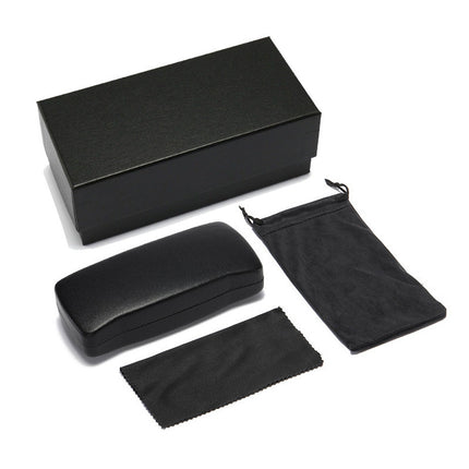 Black and White Iron Box V Glasses Case Imitation Cowhide Metal Sunglasses Case Flip-top Anti-stress Sunglasses Storage Glasses Case