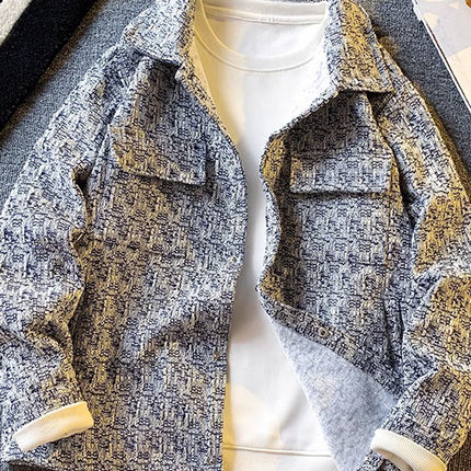 Woven Xiaoxiang Style Jacket Men's Handsome Loose Casual Spring and Autumn American High Street Jacket Men's Home Figure# TT07