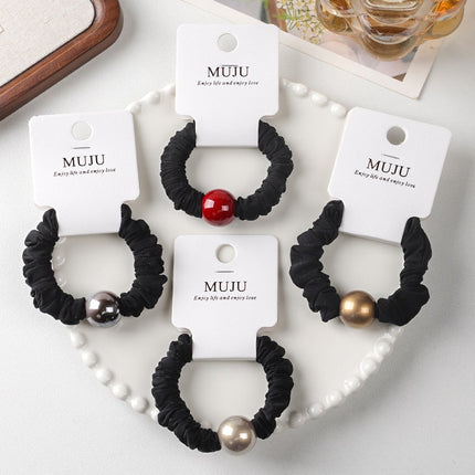 Card-Mounted Hair Band, High-End Pearl Hair Accessories, High Elasticity, Super Soft Small Intestine Ring, Hair Rope, Rubber Band, High Ponytail Head Rope