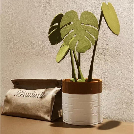 Monstera coaster plant Bamboo Coaster Plant with Magnet 3D Printing Cross-border Explosions