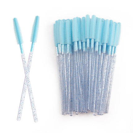 Wholesale foreign trade crystal rod silicone eyelash brush eyebrow brush color eyelash comb disposable eyelash combing tool