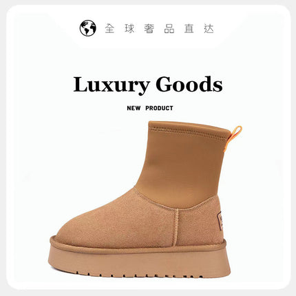 Putian Sangpo Village Snow Boots Thick Bottom Women's Sheepskin One 2024 New Winter fleece-lined Thickened Cotton Shoes and Boots