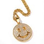 Smiley face pendant +3mm twist chain