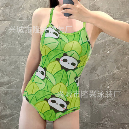 A variety of racing swimsuit 2025 new one-piece professional competitive swimsuit oil bright gilded high-end simple girl