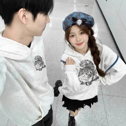 High-grade oversize Men's and Women's Top Special Couple Clothing Autumn and Winter fleece-lined Hooded Sweat Fashion Brand Class Clothes