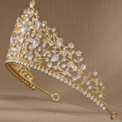 European and American All-match Bride Wedding Hair Accessories Light Luxury Full Diamond Birthday Party Crown Baroque Vintage Rhinestone Crown