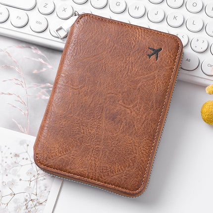 Cross-Border Zipper Document Passport Bag Large Capacity Ticket Storage Card Bag Printable Logo Fashion Travel Passport Holder