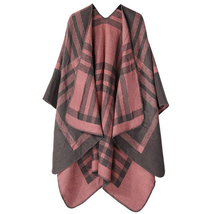 European and American plain striped warm Joker shawl outer autumn and winter office blanket imitation cashmere scarf in stock wholesale