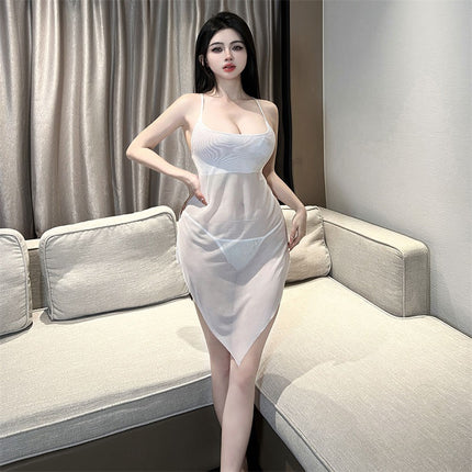 Slim Fit Sexy Nightgown Hot Sling Nightgown Irregular Skirt Thin Sexy Nightgown Bed Attack Speed Skirt 2418