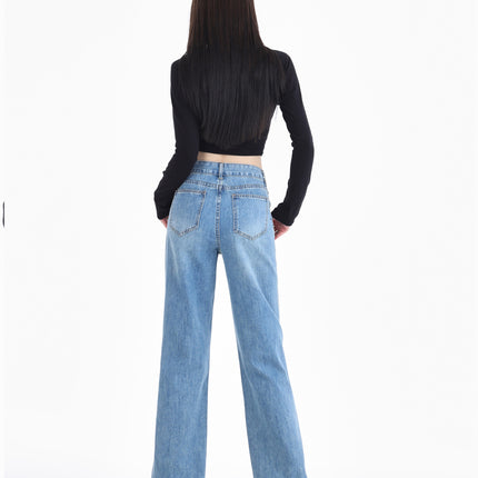 Straight Leg Cool Cover High Waist Loose Straight Spring 2025 New Style Small Narrow Wide Leg Slim Mop Pants