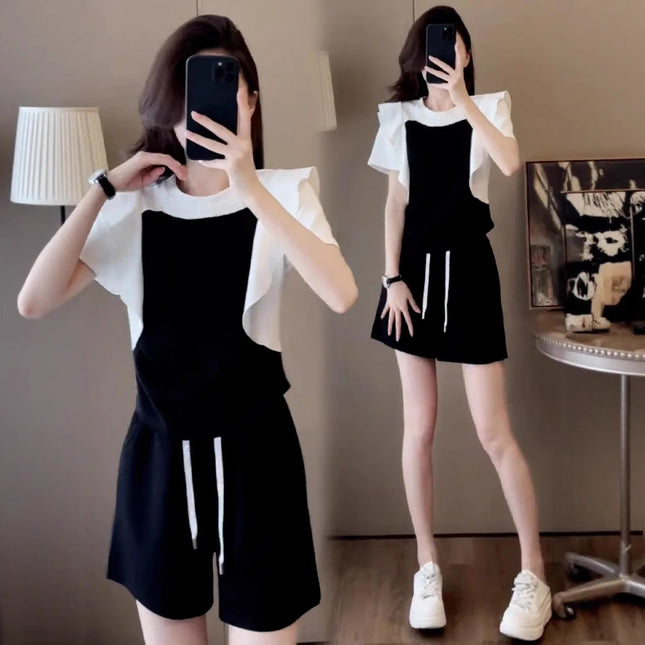 Sports Suit for Women 2025 Women's Summer New Fashion Shorts Suit Complete Set of Casual Short-Sleeved Running Two-Piece Set