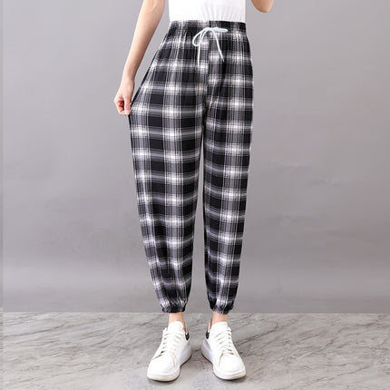 Cross-Border Popular Summer Women's Ice Silk Pants for Middle-Aged and Elderly, Loose Casual Home Pants, Elastic Plus-Size Pants for Square Dancing
