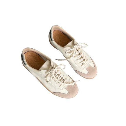 Cowhide Version~2025 New Autumn Genuine Leather Sports White Shoes for Women, Thick-Soled German Training Shoes, Forrest Gump Shoes, Casual Sneakers