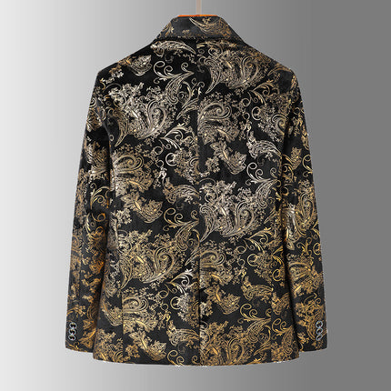 Golden silver Suit Jacket Men's Autumn and Winter New British Casual Light Mature Suit A056-9919P85