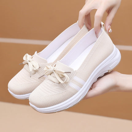 Shoes for Women Spring & Fall New Cloth Shoes Women's Flats Breathable Shallow Mouth Flats Casual Shoes Soft Sole Non-Slip Mother's Walking Shoes