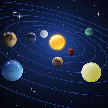 Natural Stone Eight Planets Universe Galaxy Solar System Interstellar Planet Science Planet suit Education Cognitive Ornaments