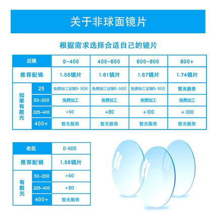 Xiaoxiangfeng Large Frame Plain Glasses Women's Anti-Blue Light Glasses Can be Equiped with Myopia Dice Frame Thin Face Cat's Eye Glasses Frame