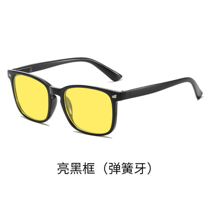 Cross-border retro night vision anti-blue light yellow men's and women's mobile phone flat lens computer competitive game eye protection glasses