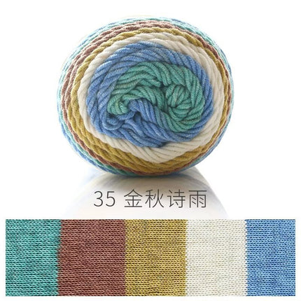 Ruyi Bird 5-strand Milk Cotton Dyed Rainbow Cotton Cake Ball Wool Ball Handmade DIY Woven Scarf Pillow Blanket