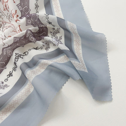 Cross-Border New Product Voile Print 110 Square Scarf Classic Lace Scarf Turban Malaysian Shawl