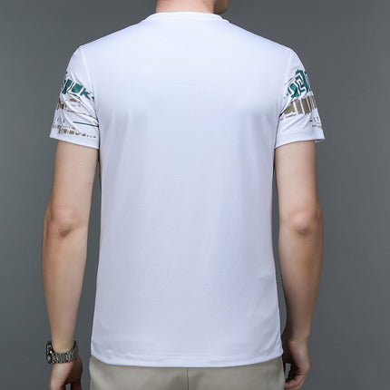 Mingdi Mouse Men's Summer New Korean Printed Men's T-Shirt Fashionable Short-Sleeved Pullover Round Neck T-Shirt Top