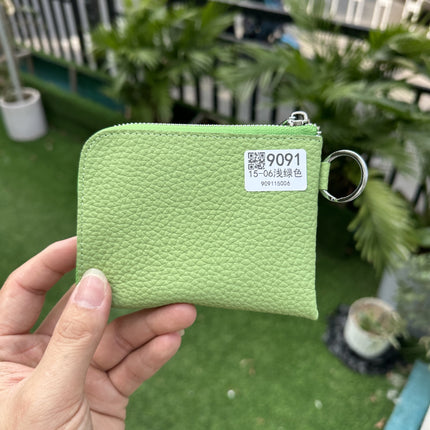First-Layer Cowhide Zipper Coin Purse Bank Card Coin Small Leather Bag with Key Ring Mini Genuine Leather Coin Purse Wholesale