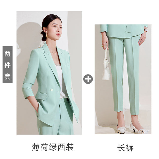 Cross-border Suit suit Women's Spring and Autumn Business Wear Temperament High-end Goddess Fan Leisure Commuter Dress Suit Work Clothes