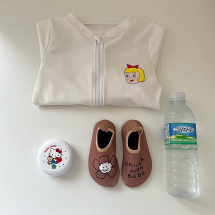 New Children's Beach Shoes Barefoot Surfing Diving Shoes Baby Swimming Wading Shoes and Socks Non-slip Cut-resistant Tracing Shoes