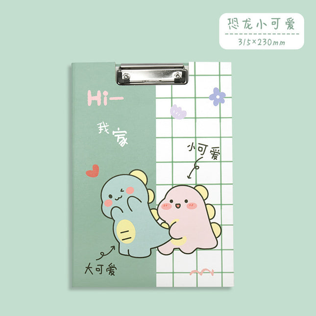 Cute A4 Paper Folder Cartoon Creative Office Stationery Materials Student Painting Writing Pad Test Paper Board Clip