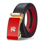 Gold buckle red face [outside black inside red]-no gift box / 105cm