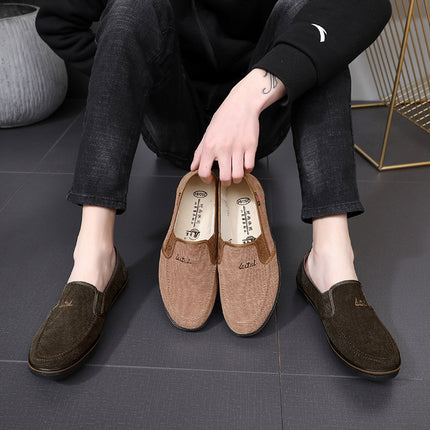 Lu Tai Old Beijing Cloth Shoes Men's Slip-on Lazy Shoes Labor Insurance Shoes Work Shoes Rubber Shoes Casual Shoes Walking Shoes