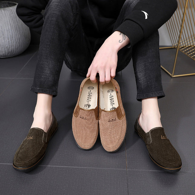 Lu Tai Old Beijing Cloth Shoes Men's Slip-on Lazy Shoes Labor Insurance Shoes Work Shoes Rubber Shoes Casual Shoes Walking Shoes