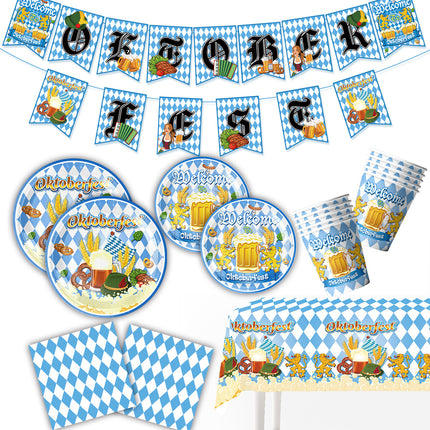 European Oktoberfest Party Supplies Decoration Banner Balloon Oktoberfest Cake Insert Venue Layout Flag