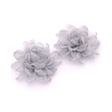 Easiest for Match Camellia High Heels Decorations Starry Sky Yarn Burnt Edge Flowers Bridal Shoe Flowers Handmade Wedding Shoe Accessories