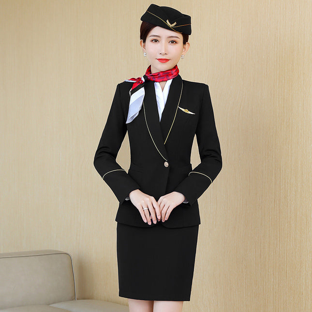 Hotel Attendant Work Clothes Front Desk Cashier Property Beauty Reception Tooling Business Suit Women's Suit Formal Suit